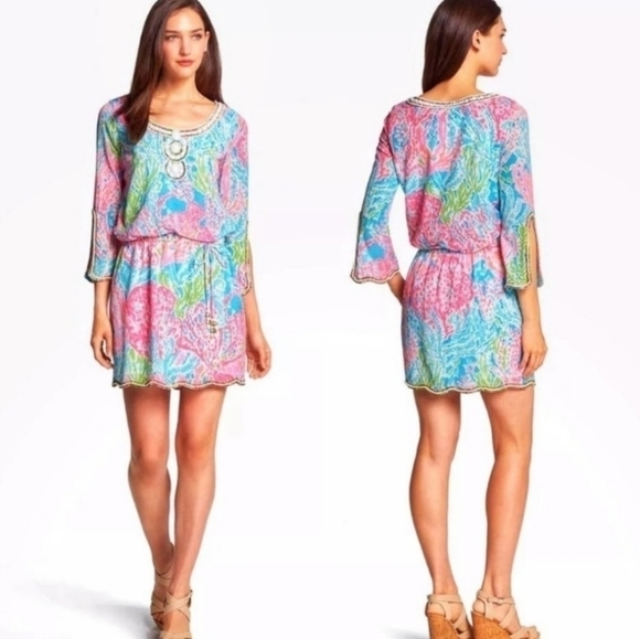 Lilly Pulitzer Dresses & Skirts - Lilly Pulitzer delisa beaded dress in let's cha-cha  size xs
